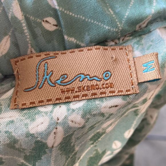 Skemo Turquoise Aqua Bohemian Beachy Beaded Strapless Smocked Blouson Jumpsuit M - Picture 10 of 10